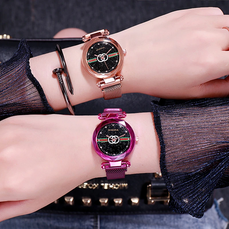 Роскошные брендовые часы модные женские наручные золотой тонкий браслет ремешок