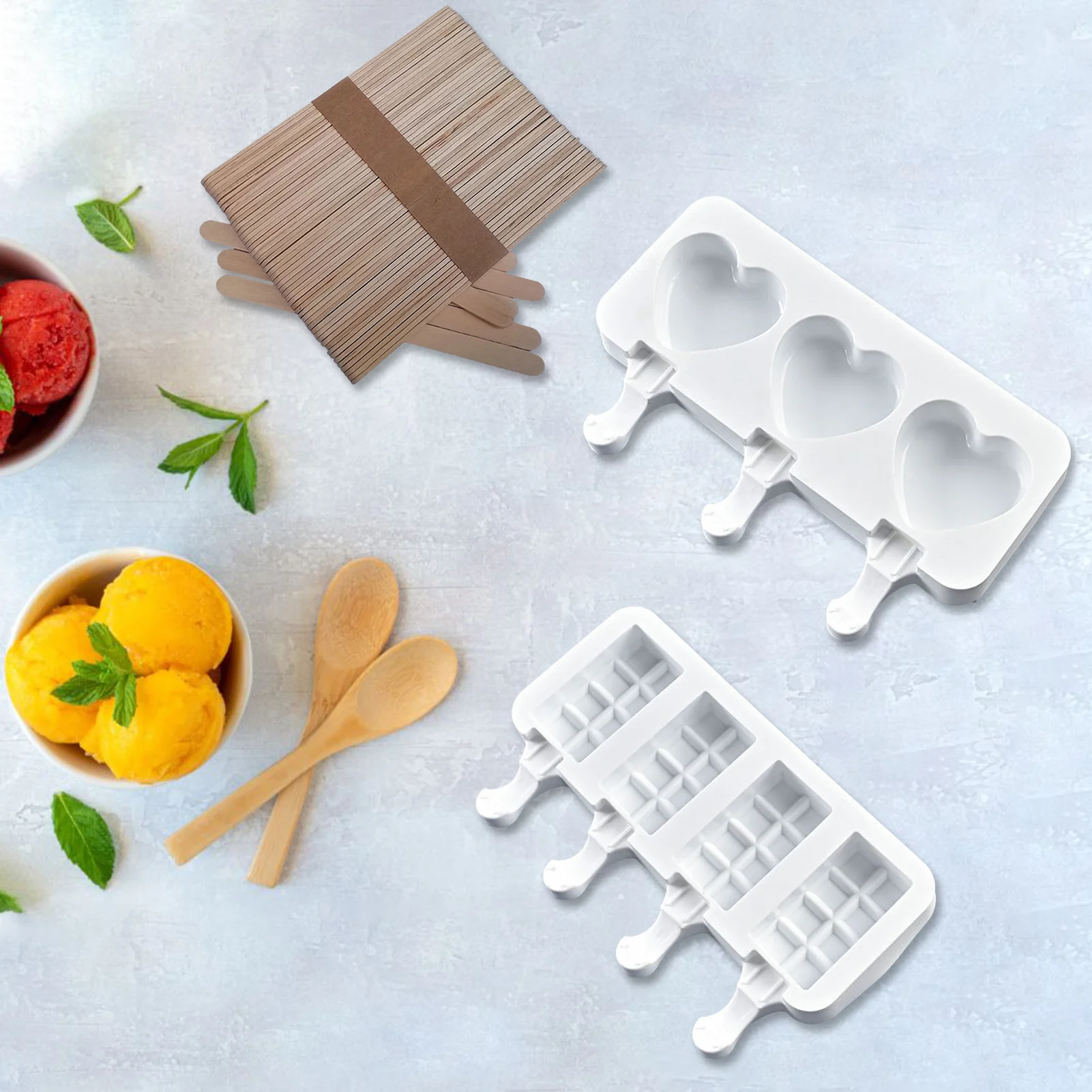

Summer Ice Cream Mould Heart Shape Silicone Ice Lolly Maker Mould