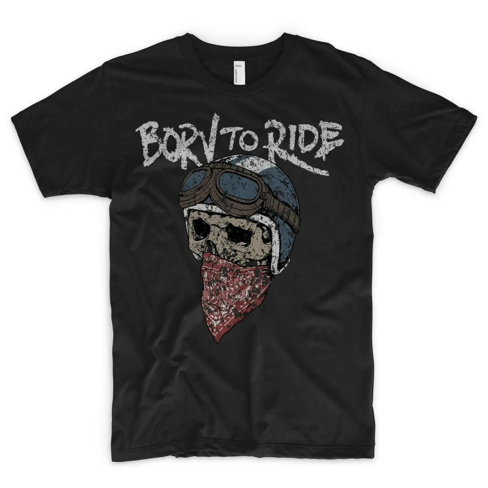 Надпись Born To Ride футболка для мотоциклиста скелета черепа Байкерский