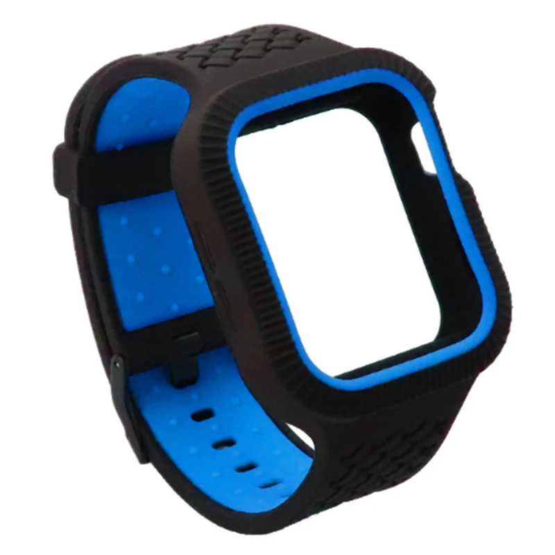 Sports Band Case Cover for Apple Watch Case Series 5 4 Silicone Band 44mm 40mm Apple watch 5 4 strap band Strap Shockproof Frame