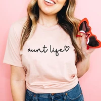 aunt life t shirt auntie shirts women cute heart aunt vibes shirt casual aesthetic clothes harajuku girls gift shirts tops l