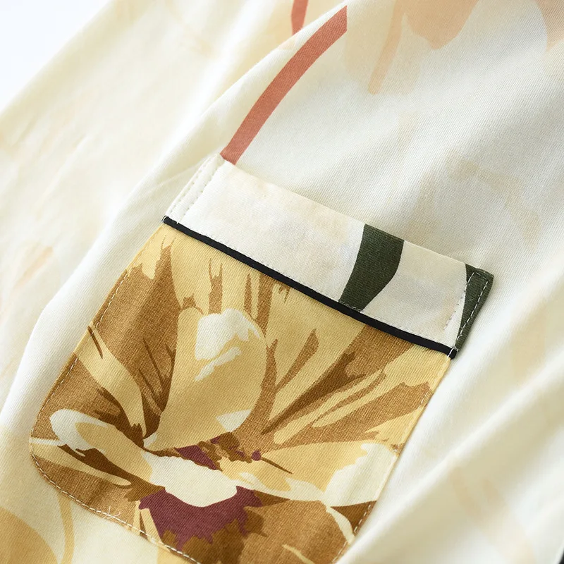 Новинка женские пижамы из двух предметов осенне-летняя одежда для сна хлопка и