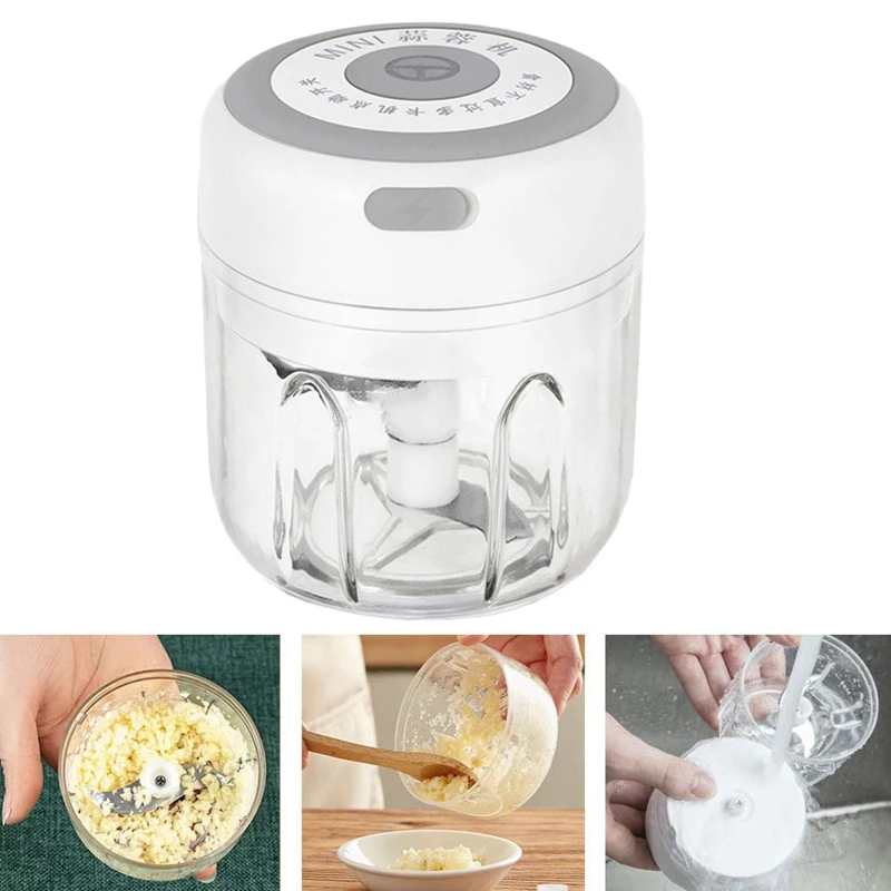 

Cordless 2 Pcs Electric Mini Masher, for Chili Vegetable Mincer 250Ml