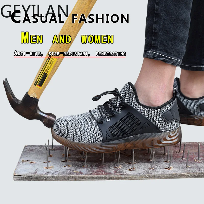 

Dropshipping Indestructible Ryder Shoes Men And Women Steel Toe Air Safety Boots Puncture-Proof Work Sneakers Breathable Shoes