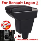 Подлокотник для Renault Logan 2, специальный автомобильный подлокотник с USB СВЕТОДИОДНЫЙ светильник кой