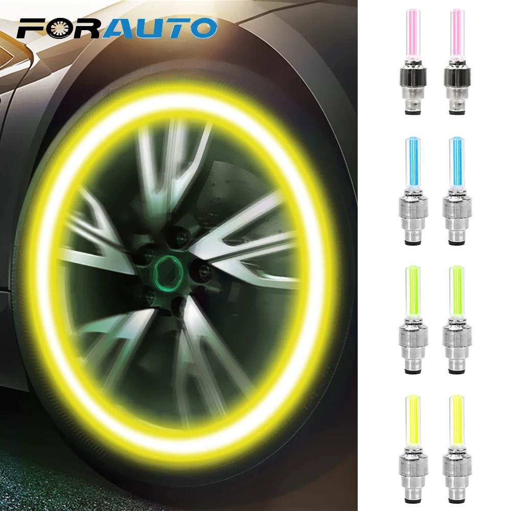FORAUTO, 2 шт., колпачок для автомобильных колес, колпачок для вспышки, клапан, уплотнительная крышка, авто, мото, велосипед, украшение, атмосферный светильник, аксессуары для автомобиля-Стайлинг