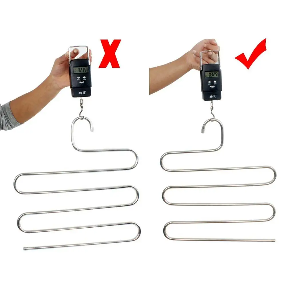 4 шт сделанных из нержавеющей стали s типа 5 слоев одежды Вешалки для ремней