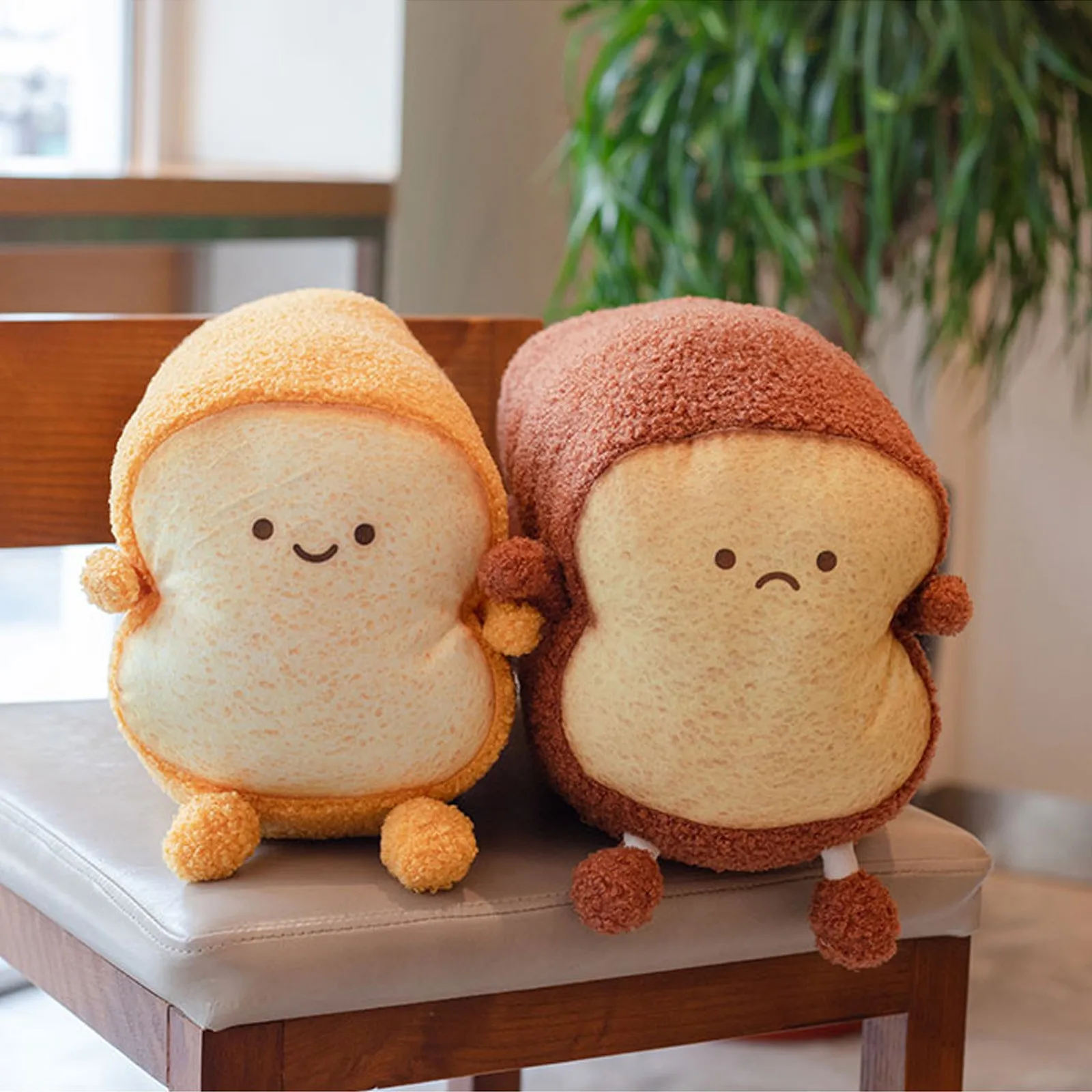 Подушка в форме хлеба улыбка новинка милая плюшевая игрушка виде грустного тоста