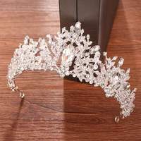 silver color crystal rhinestone crown bride tiara for women hair ornaments bridal crown headband wedding hair accessories