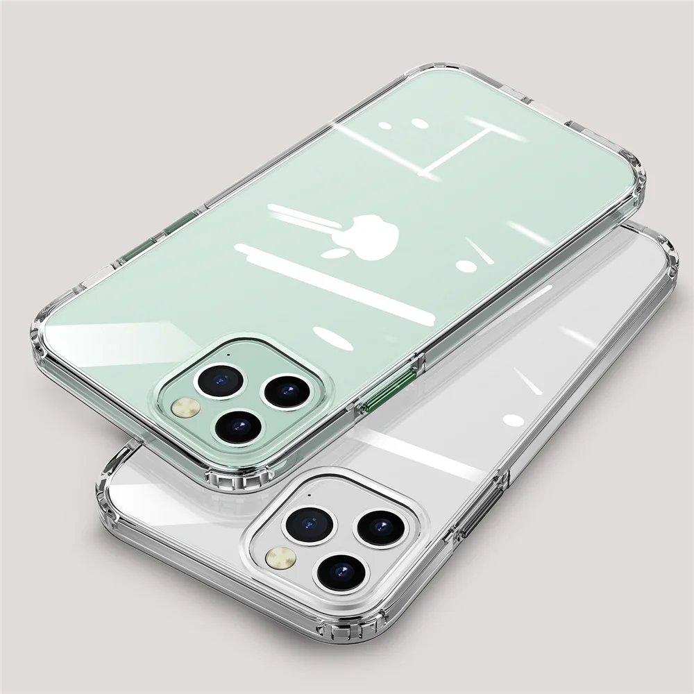 

Color Key Transparent Silicone Phone Case For iPhone 11 Pro Max 12 Pro Max MINI 8 7 Plus Xr XsMax X Xs Anti Falling Shell