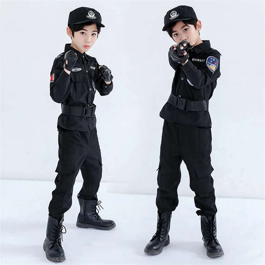 Детский костюм военная форма маскировка полицейского специальная сила на