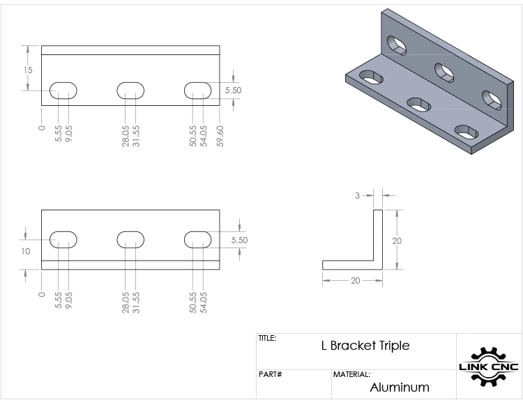 3D принтер Openbuilds кронштейн типа L алюминиевая рама одно отверстие двойной