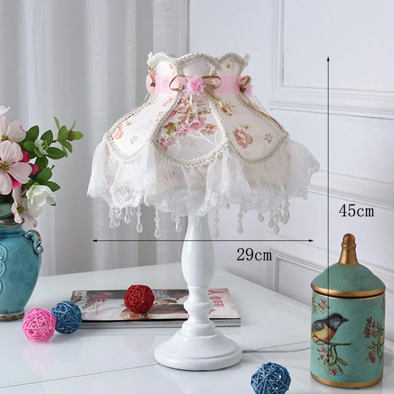 Розовые настольные лампы принцессы для спальни гостиной светодиодный