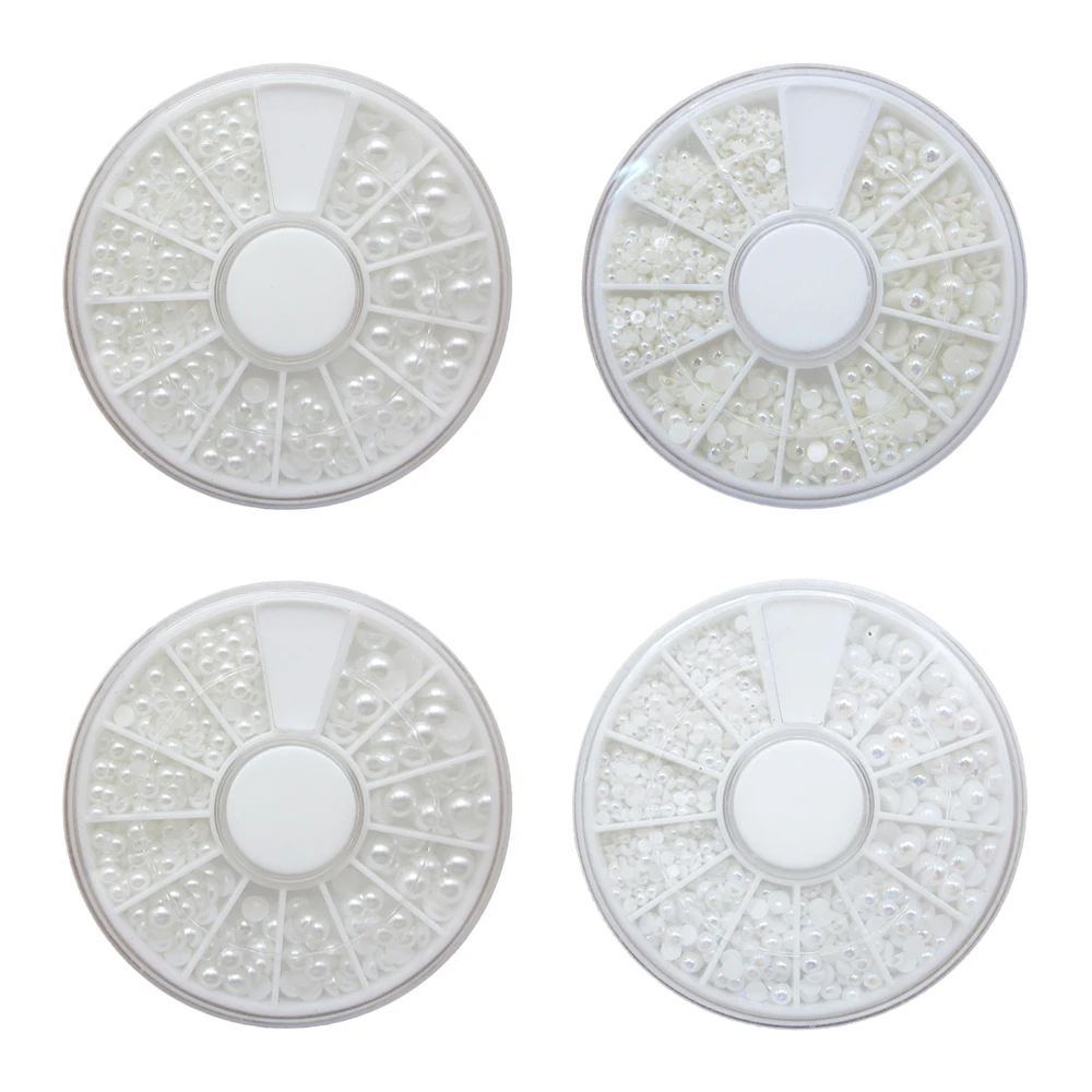 

Semicircle non-porous flat AB imitation pearl DIY mobile nail stick drill of clothing accessories small box 620