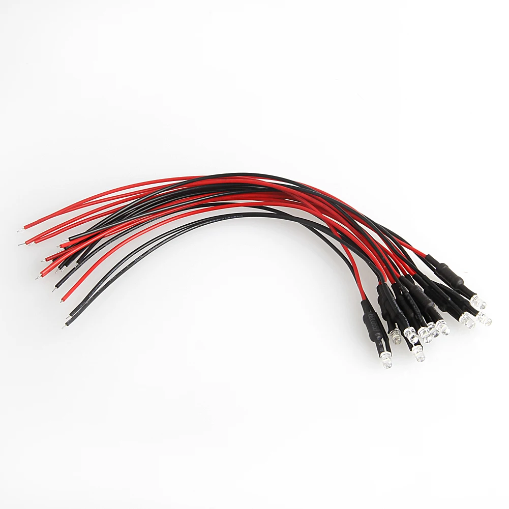

10pcs DC 24V 18cm 3mm Pre Wired LED Lamp Light Bulb Emitting Diode