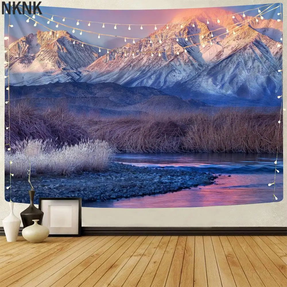 

NKNK Natural Tapestry Mountains Home Tapestrys Plant Rug Wall Landscape Tenture Mandala Decor Boho decor Witchcraft Printed