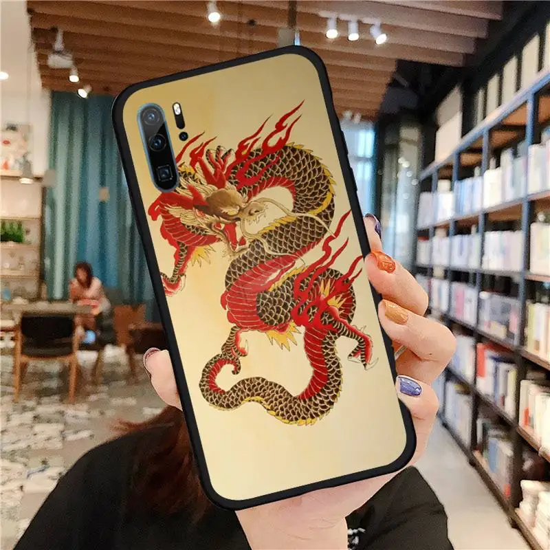 

Chinese style Dragon pattern Phone Case For Huawei honor Mate P 9 10 20 30 40 Pro 10i 7 8 a x Lite nova 5t Shell Cover Funda