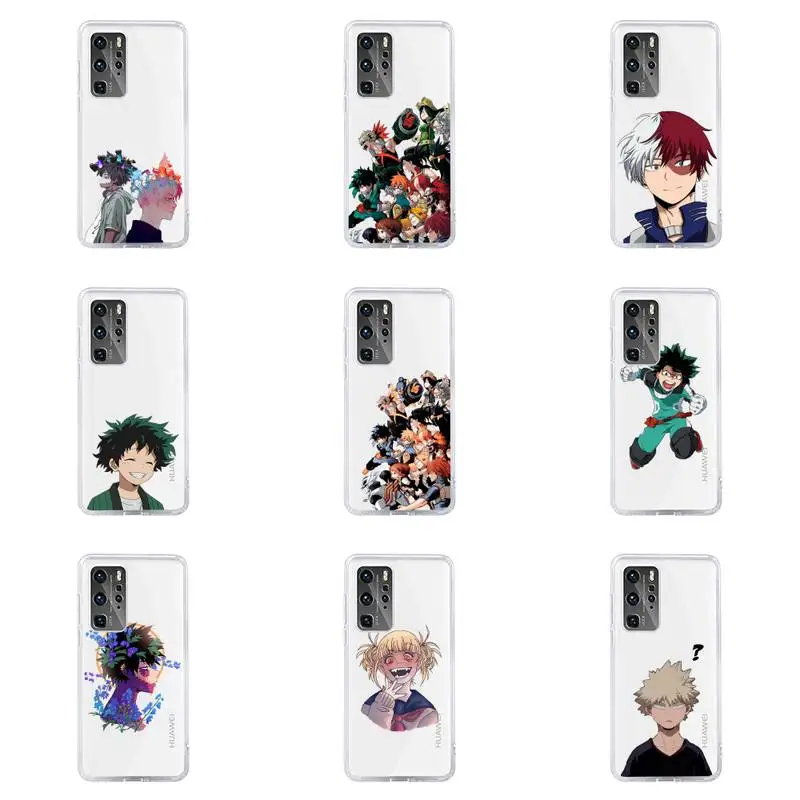 

my hero academia Phone Case For Huawei P40 P30 P20 Mate Honor 10i 30 20 i 10 40 8x 9x Pro Lite Transparent Cover