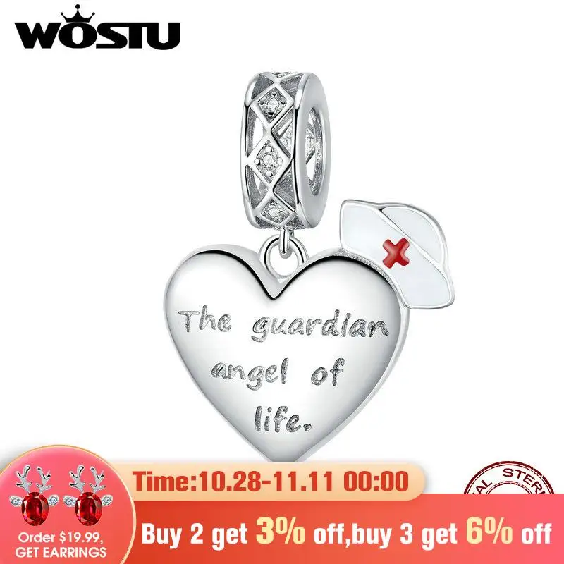Wostu ангел-хранитель подвеска серебро 925 пробы Оригинальная шапка медсестры