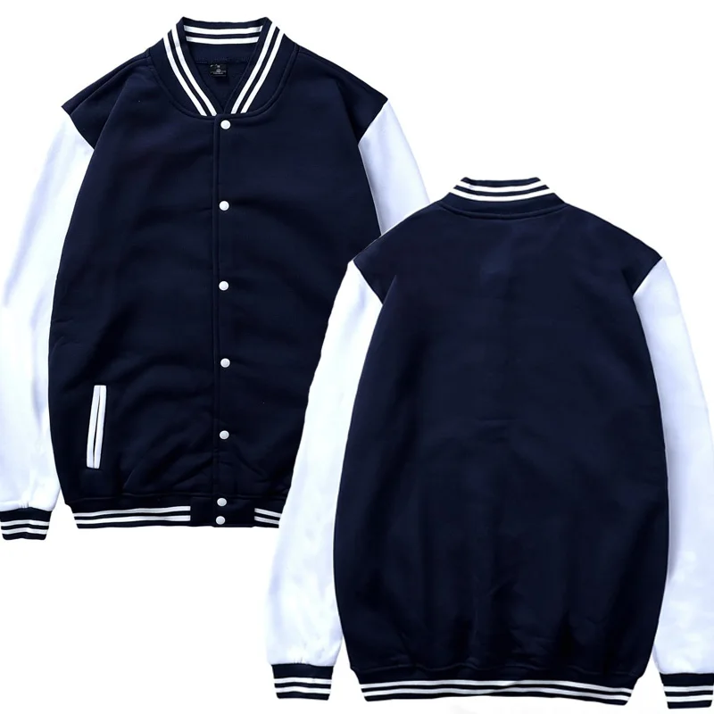 

2021 Men Solid color Baseball uniform Sportswear Casual Mens Jacket Fleece baseball Jacket Slim Fit Unisex Clothing