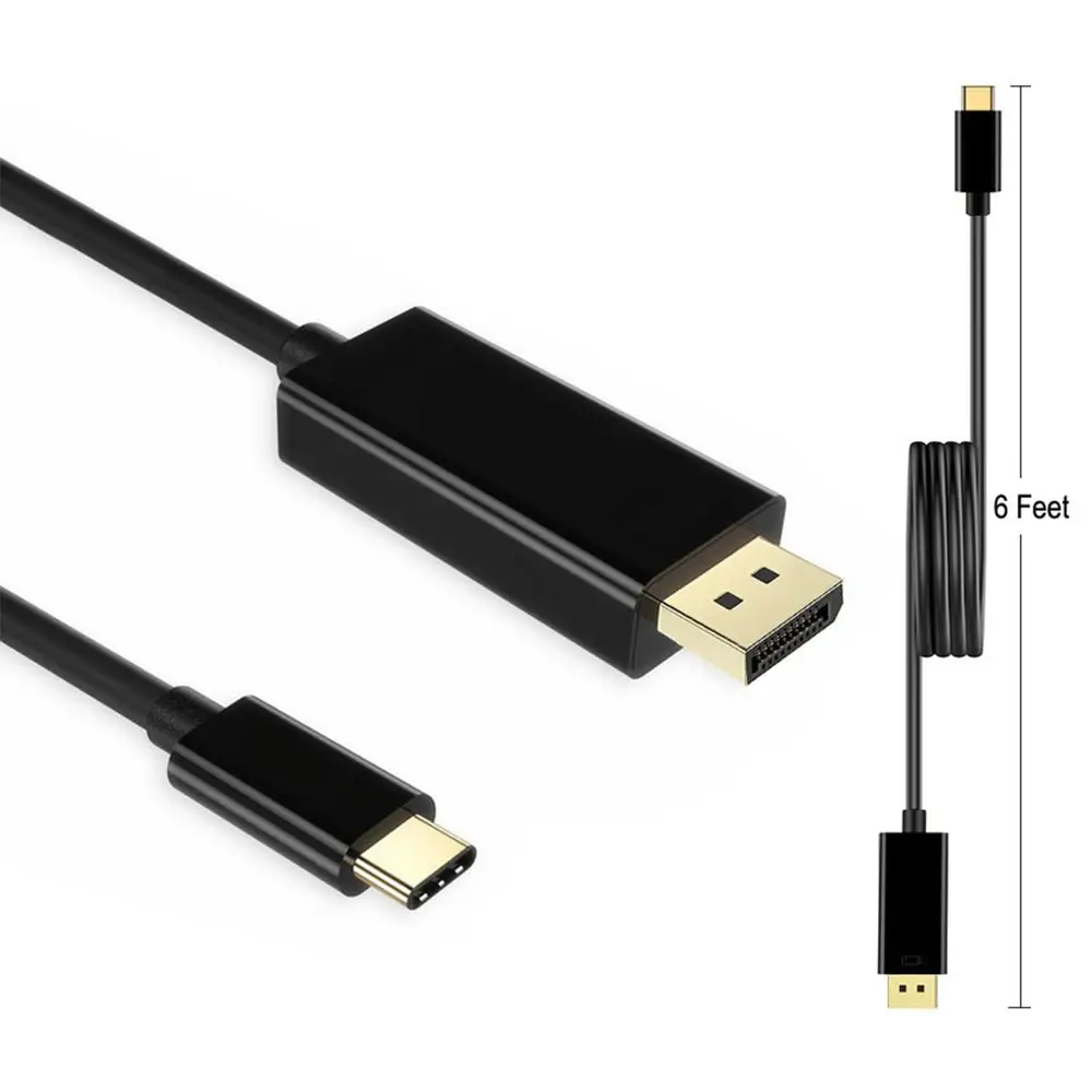 4K 60Hz USB TYPE C к DisplayPort Кабель 1 8 m * 2K 3 DP конвертер UHD кабель для HDTV монитора проектора и