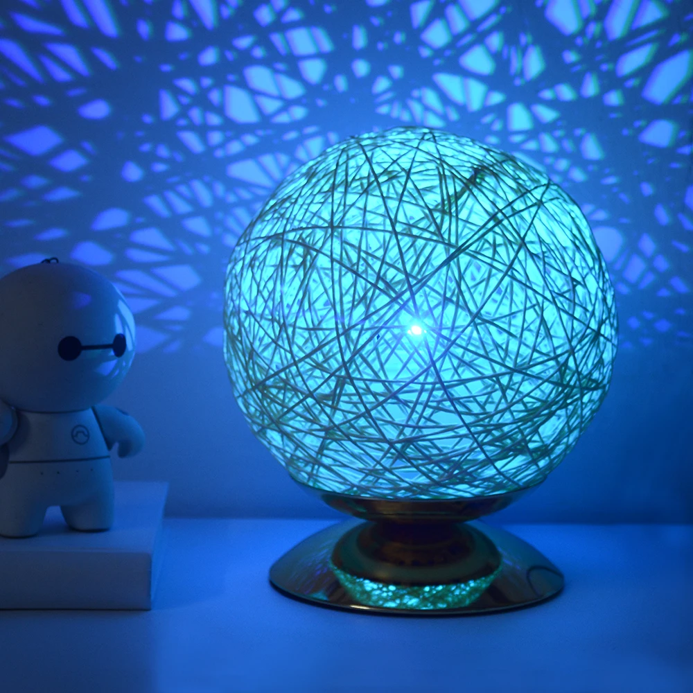 Круглый ротанговый шар прикроватная настольная лампа 5 9 дюйма 7 цветов