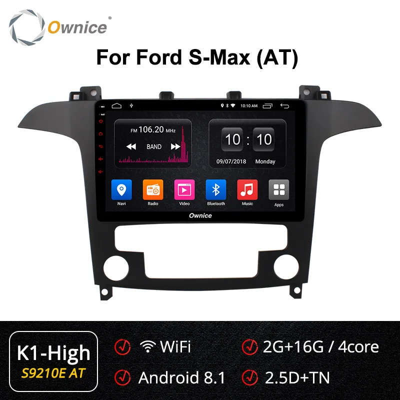 S9210-2 K1 HIGH Ownice k3 k5 k6 4G LTE DSP Android 9,0 8 ядерный Радио стерео для Ford S-Max 2007 2008 автомобильный DVD gps Navi плеер 360 панорама оптический - Цвет: S9210-2 K1 HIGH