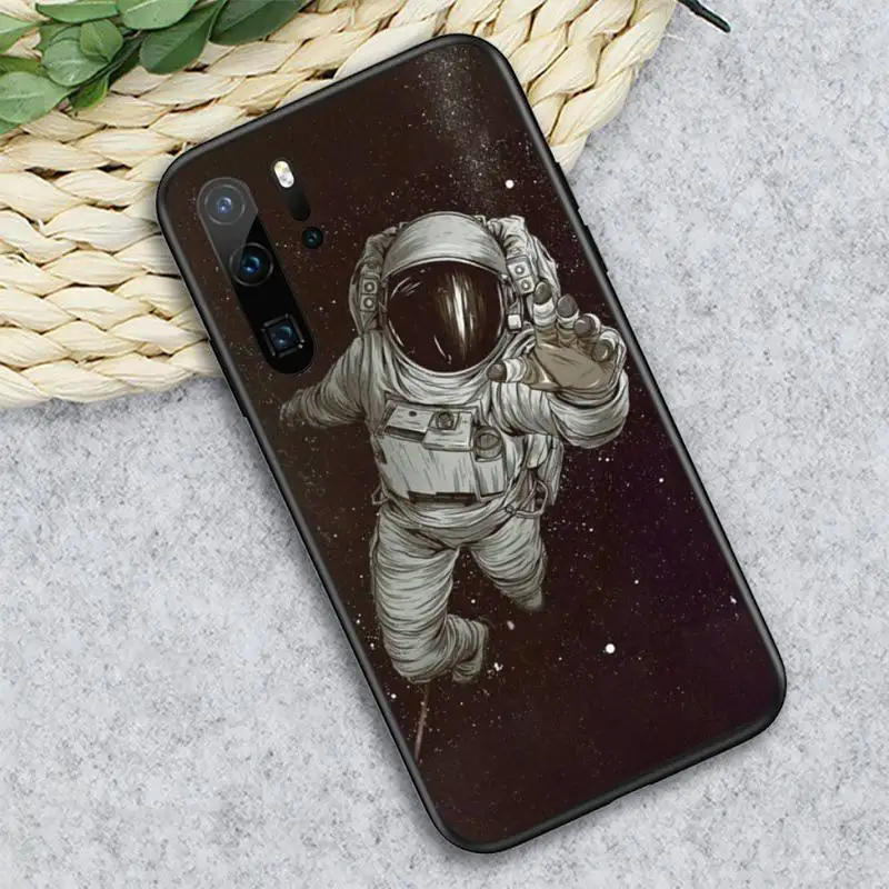 

Space Moon star Black Painted Phone Case For Huawei honor Mate P 10 20 30 40 i 9 8 pro x Lite smart 2019 nova 5t