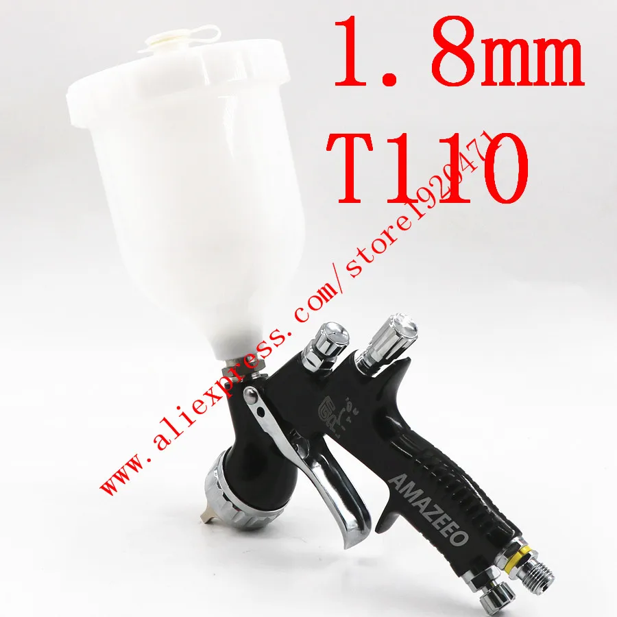 Black T110 1.8mm Высококачественный Профессиональный Gti pro lite Золотой Краскораспылитель TE20/T110 1,3 мм 1,8 мм сопло водяной пистолет-распылитель краска пистолет - Цвет: Black T110 1.8mm