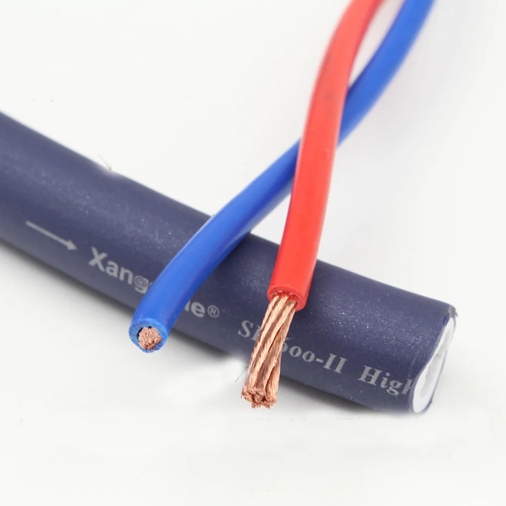 Аудиофил OFC HiFi аудио динамик кабель с красным медным позолоченным банановым