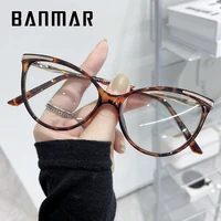 banmar womens fashion blue light glasses 2021 cat eye luxury brand designer ladies flexible optical eyeglasses frame uv400