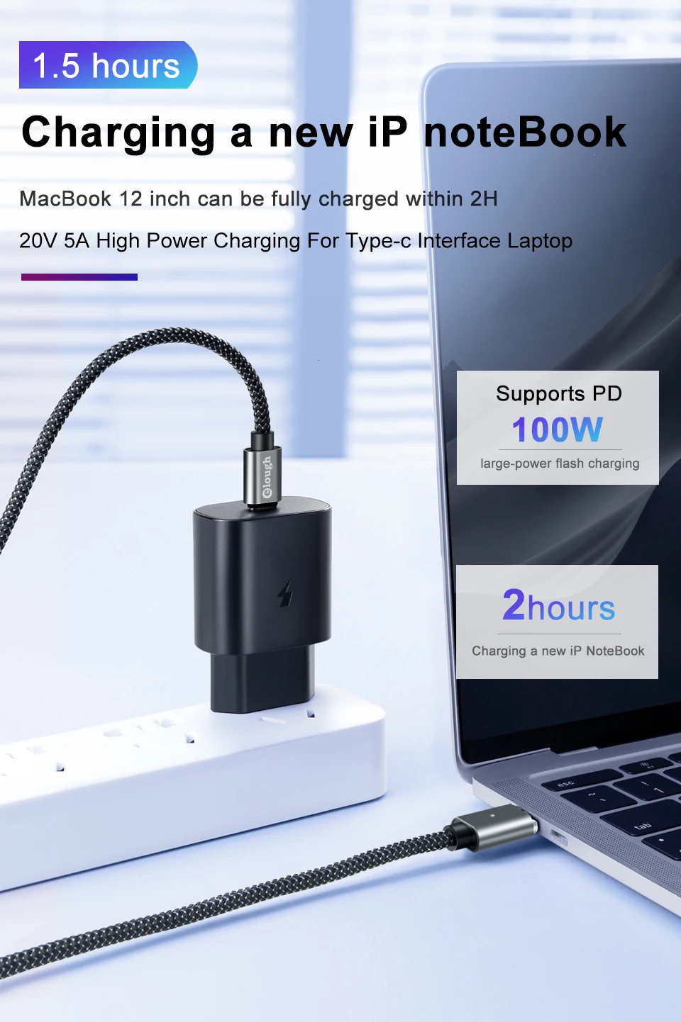 Elough 20 в 5A usb type C Магнитный кабель для нового Macbook huawei Matebook Xiaomi ноутбук мобильный телефон Быстрая зарядка PD магнит зарядное устройство