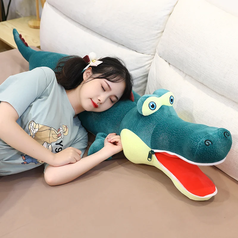 

80/110cm Big Eyes Crocodile Plush Toy Stuffed Simulation Alligator Doll Soft Ocean Animal Plush Pillow Room Sofa Decor Kids Gift