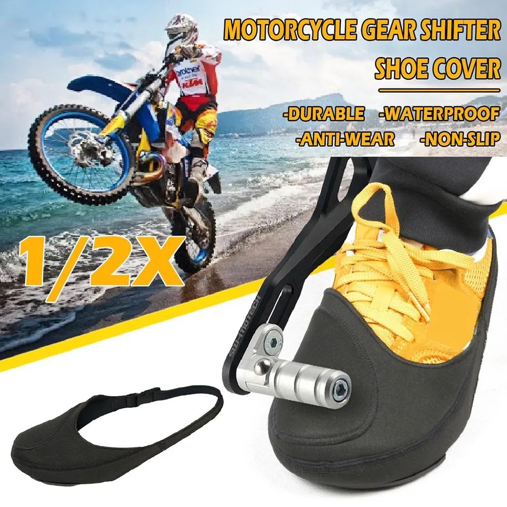 

One Sized Motorcycle Shifter Shoe Cover Pads Protector 1/2Pcs Anti-slip Average Size Black Boots