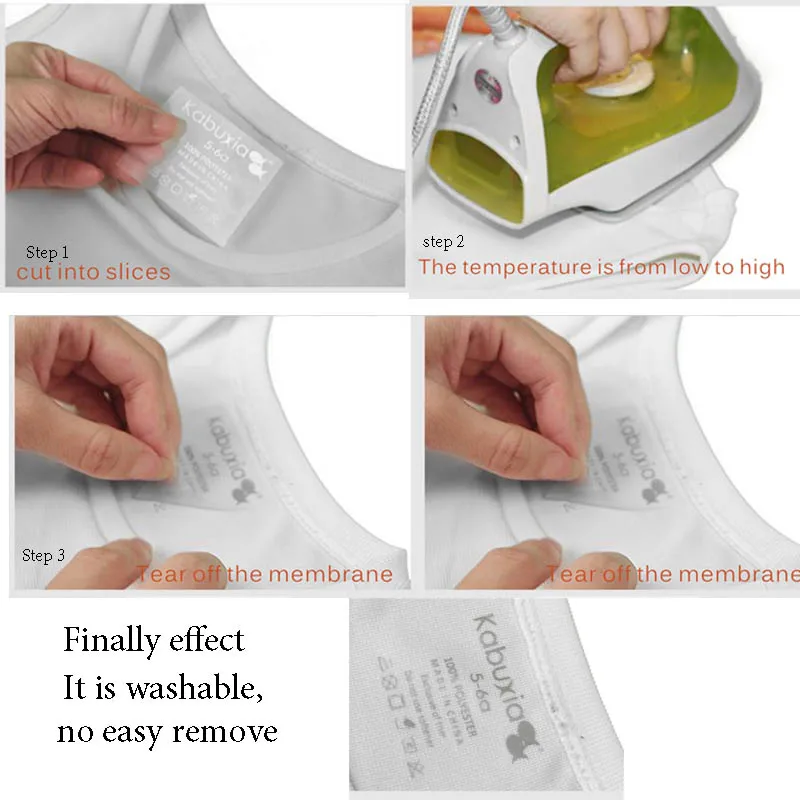 50 шт./партия термотрансферные этикетки для воротника|Этикетки одежды| |