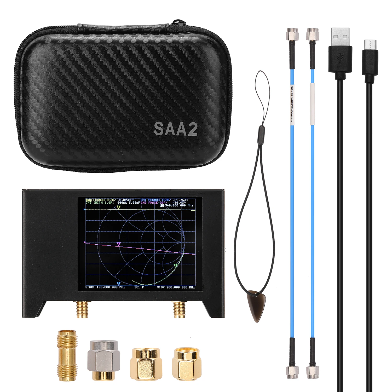 

Векторный анализатор сети, экран 2,8 дюйма, 3 г, S-A-A-2 NanoVNA V2, антенный анализатор, коротковолновый HF VHF UHF с железным корпусом