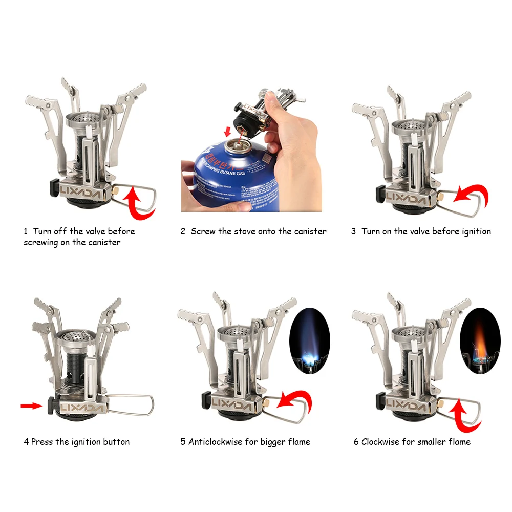 Lixada 2 шт Кемпинг пьезо зажигания плита адаптер газовая Портативный на открытом