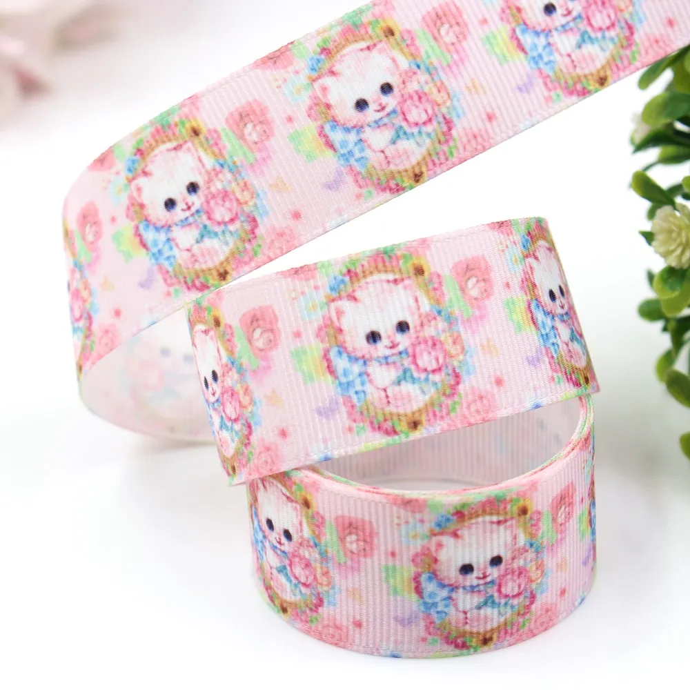 1 '✥ мм 10 ярдов Kawaii мультфильм печатных grosgrain ленты DIY ручной работы лук кепки