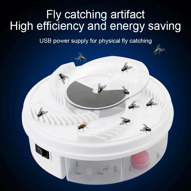 

USB Electric Fly Trap Device Flycatcher Automatic Trapping Food Fly Fly Catcher Insect Pest Flytrap Kitchen Home Type Fly Trap