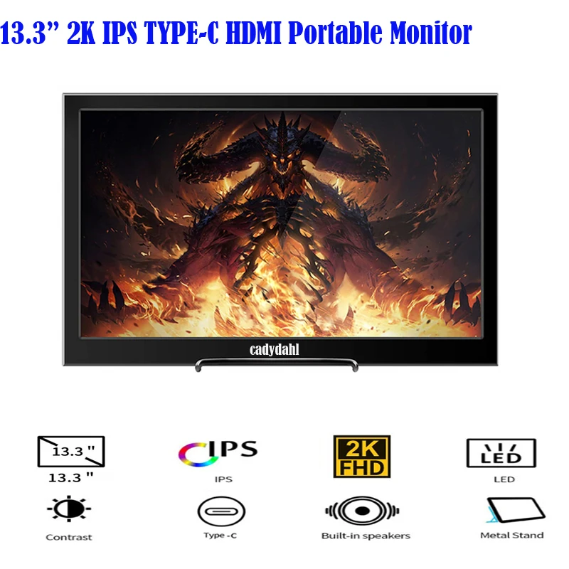 Ультратонкий портативный монитор 13 3 &quot 2K IPS HD Mini HDMI USB TYPE C для компьютерных игр