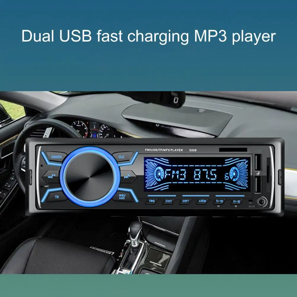 

Multifunctional 5008 12V Car MP3 Player Dual USB Quick Charging Bluetooth Hands-free Radio Player for Vehicles Car Accessories