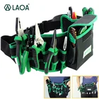 Сумка для инструментов LAOA LA212806 из водонепроницаемой ткани Оксфорд, двухслойная сумка для инструментов электрика, поясной карман для хранения