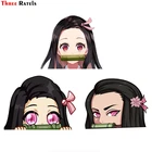 3D наклейка для автомобиля Three Ratels FC40, NEZUKO KAMADO Peeking, Виниловая наклейка из ПВХ для комнаты для девочек, настенная наклейка для ноутбука