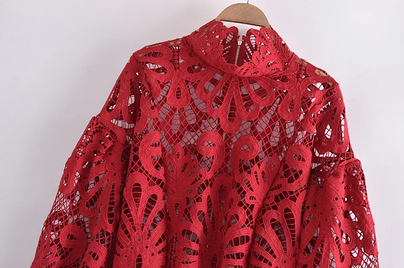 Винтажные шикарные женские топы ажурная богемная блузка рубашка женская на