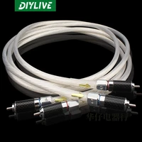 diylive dutch single crystal silver 5nocc fever power player cd audio cable hifi double rca sound bile player lotus signal cable
