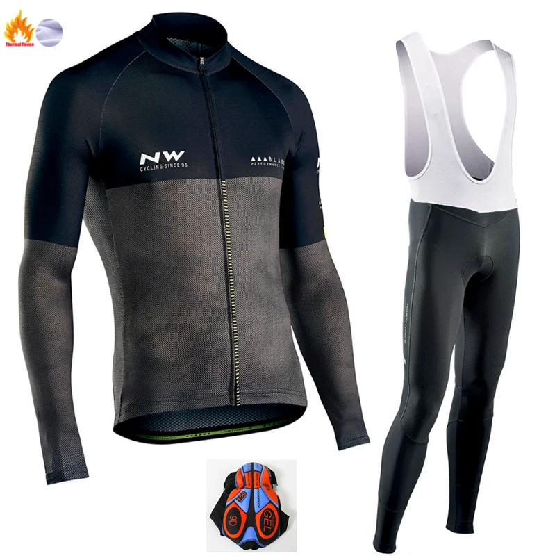 Winter Cycling Suit Ropa ciclismo теплая Зимняя Теплая Флисовая велосипедная одежда, мужская Трикотажная одежда, костюм для езды на велосипеде, MTB Одежда, комбинезон, комплект - Цвет: Winter Cycling Suit