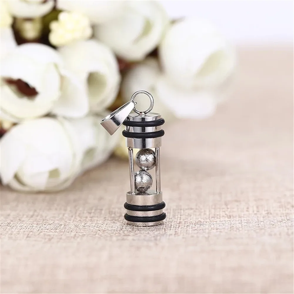 

Genuine Natural Moldavite Gibeon Iron Meteorite Pendant 925 Silver 24x8mm Round Beads Shape Pendant Fashion Jewelry AAAAA