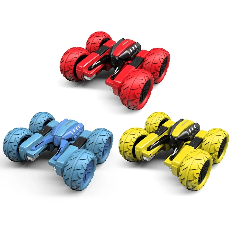 

Remote Control Stunt Car LED Lights Electric Double Sided Rotating Flips Toys J2HD