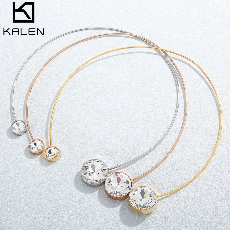 

KALEN Elegant Zircon Choker Necklace Clavicle Chain Fashion Necklace For Women Wedding Jewelry Collar Necklaces Maxi Chokers