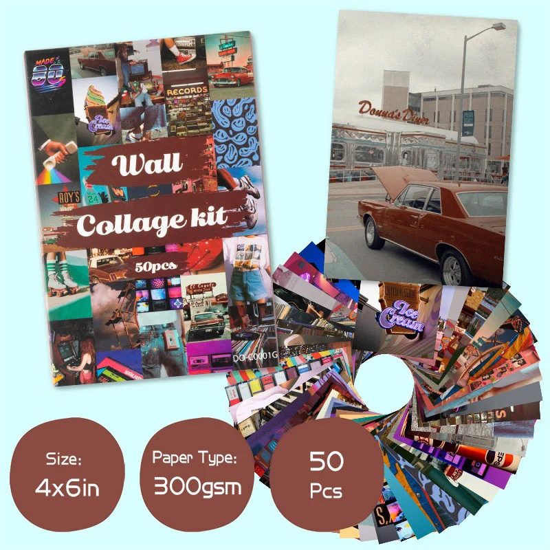 50 шт. в стиле ретро 80-х эстетическая картина для набора настенных коллажей В Стиле